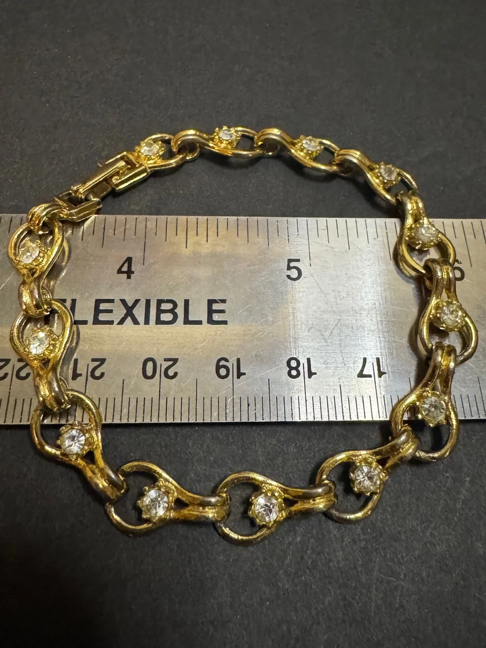 Classic Gold-Tone Crystal and Rhinestone Link Bracelet